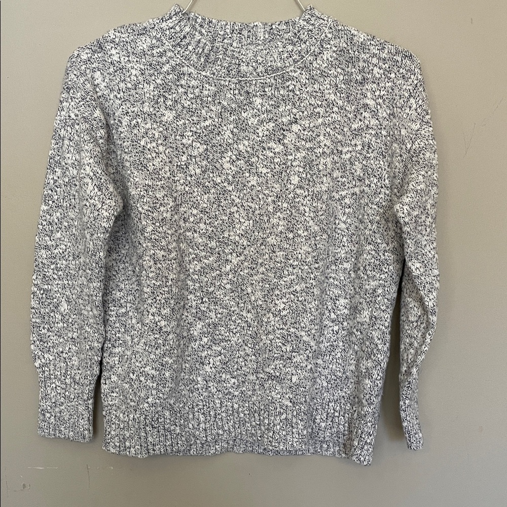 LLBean Classic Marled Crewneck Sweater - Gray/White